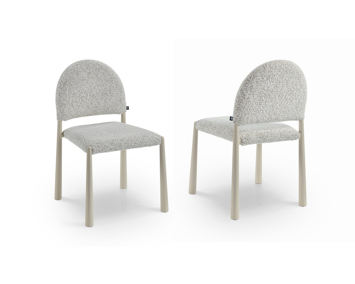 Noma Dining Chair (set of 2) - Ripley Grav & Gloss Ivory