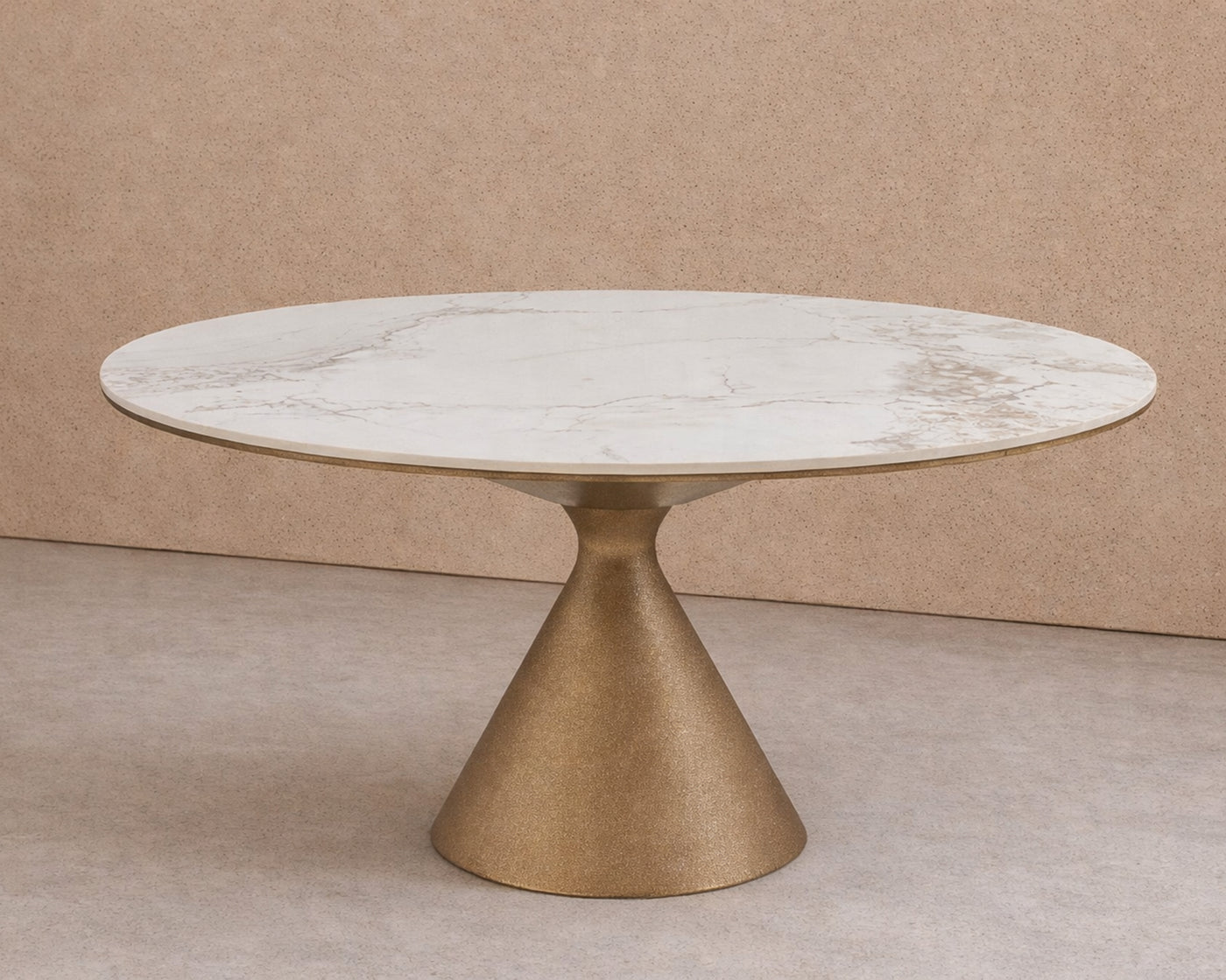 Ditta Dining Table - Dunas White Marble Effect