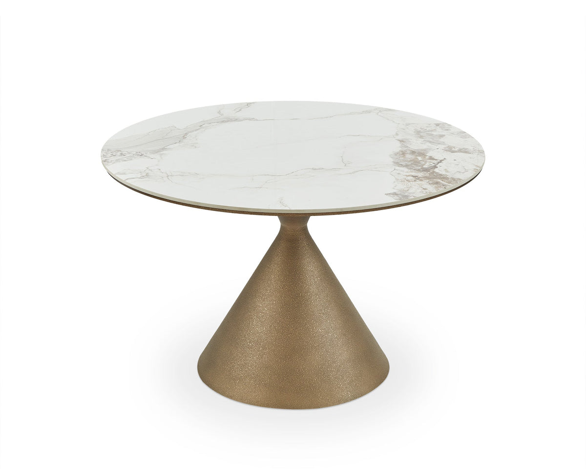 Ditta Dining Table - Dunas White Marble Effect