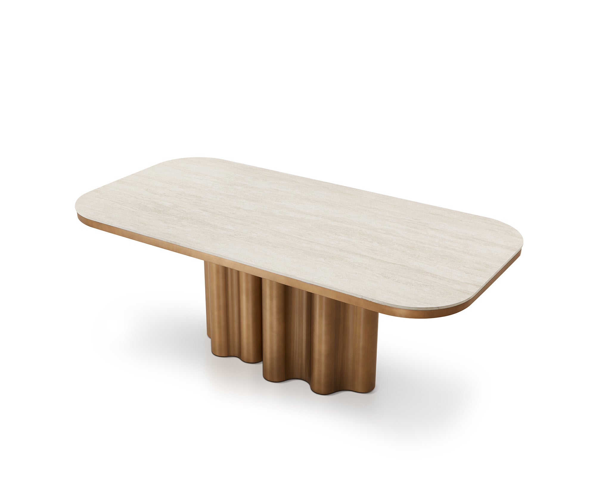 Corinthian Dining Table - Travertine Marble Effect