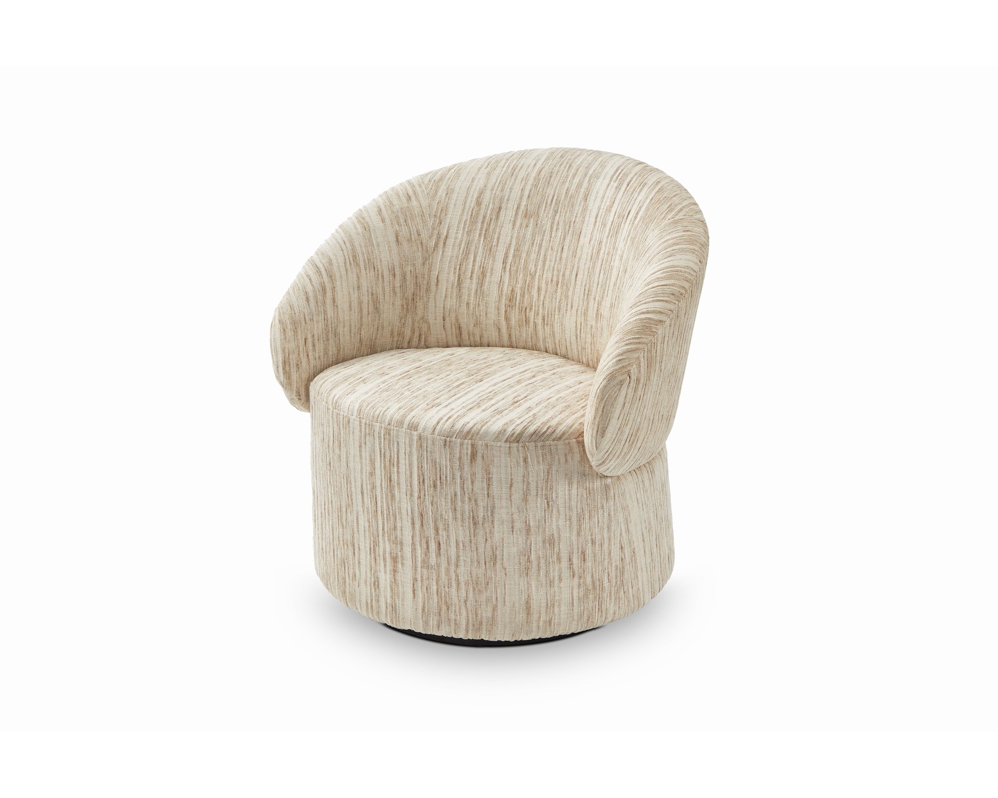 Aurelle Swivel Occasional Chair - Windsor Beige & Matt Black