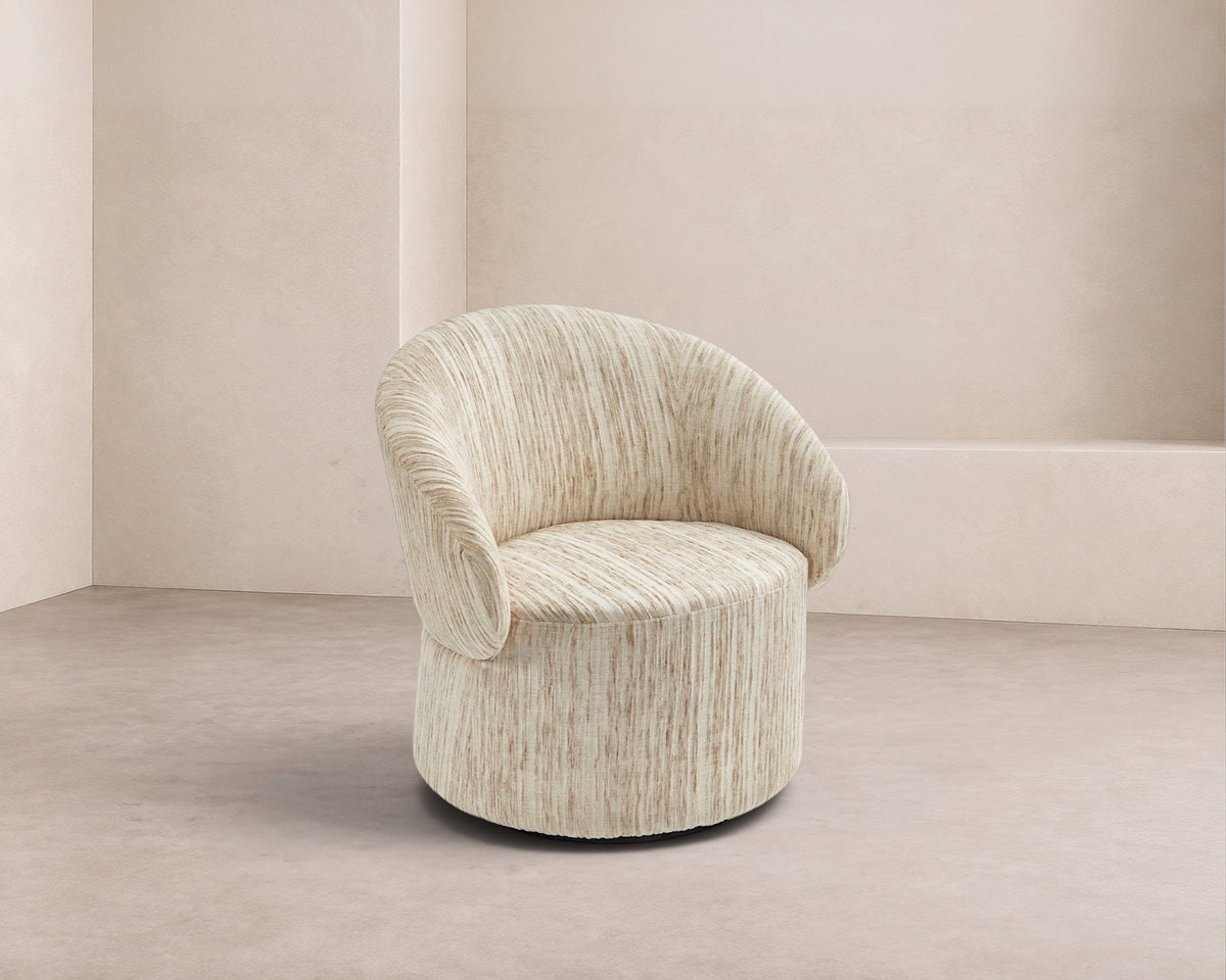 Aurelle Swivel Occasional Chair - Windsor Beige & Matt Black