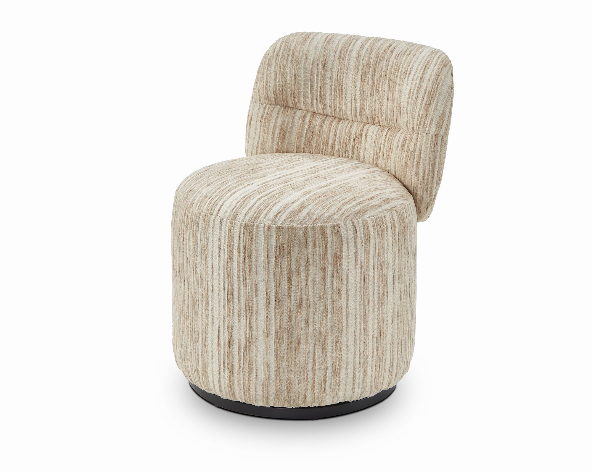 Aura Swivel Occasional Chair - Windsor Beige & Matt Black