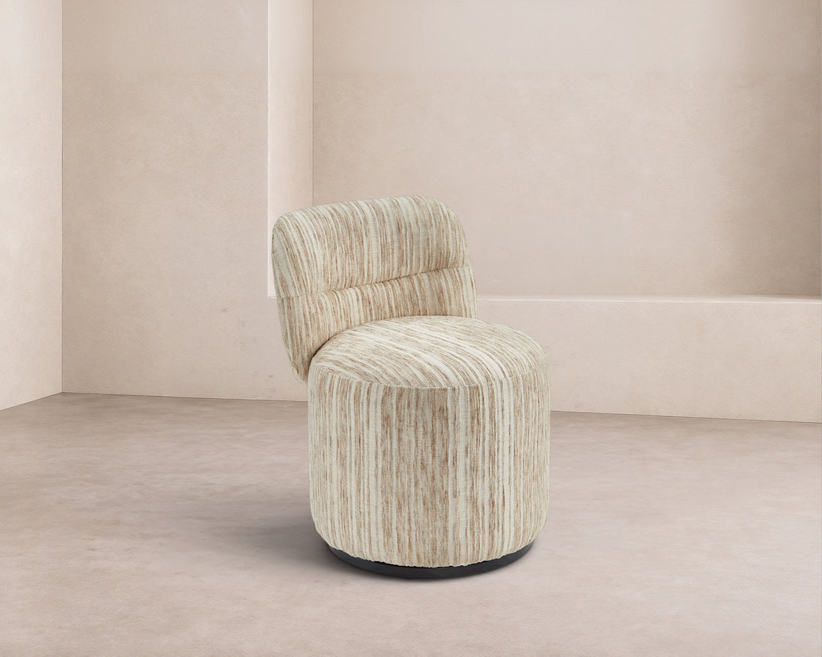 Aura Swivel Occasional Chair - Windsor Beige & Matt Black