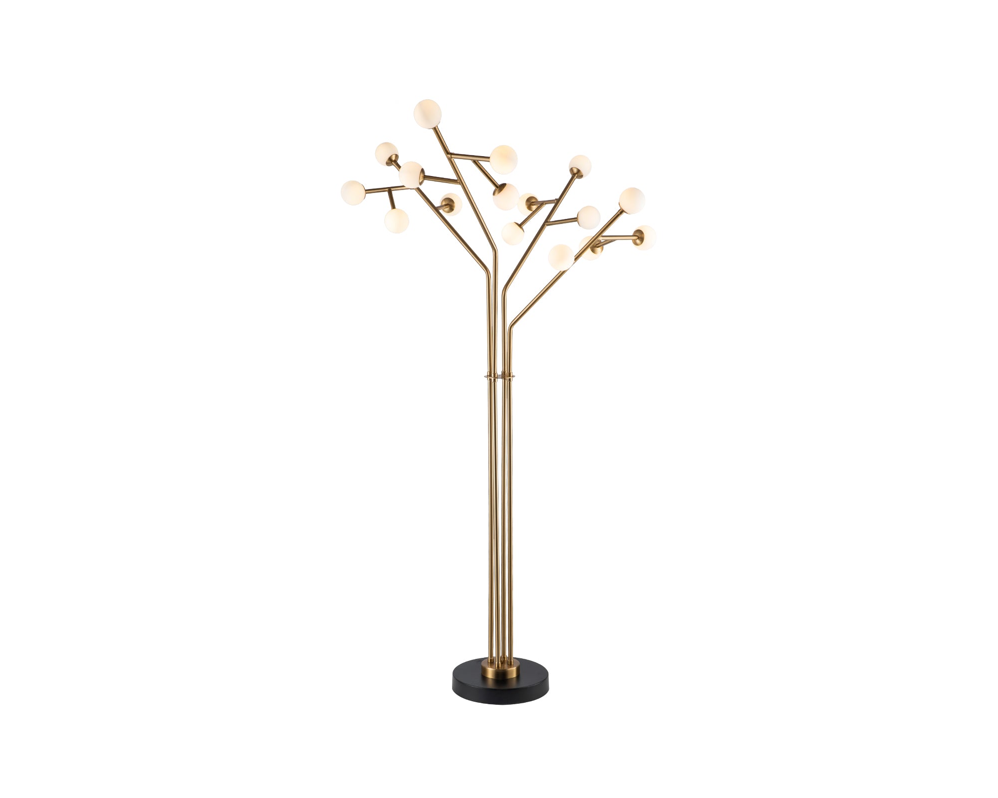 Bosco Floor Lamp - Antique Brass/White