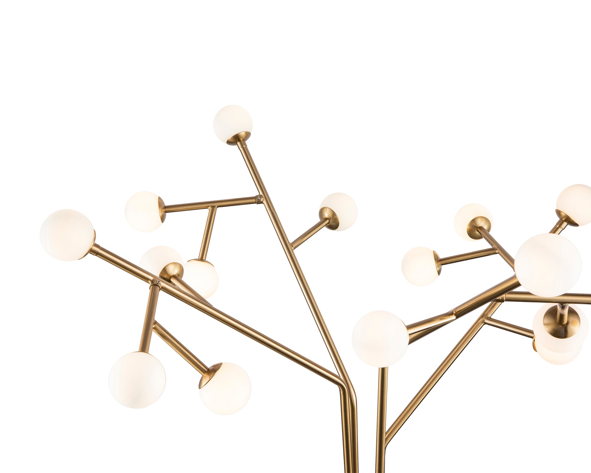 Bosco Floor Lamp - Antique Brass/White