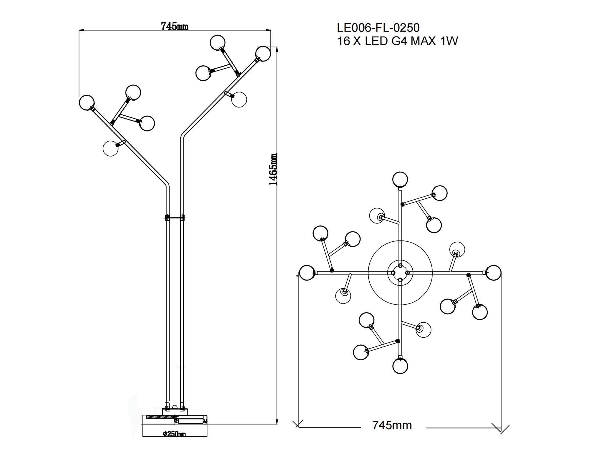 Bosco Floor Lamp - Antique Brass/White