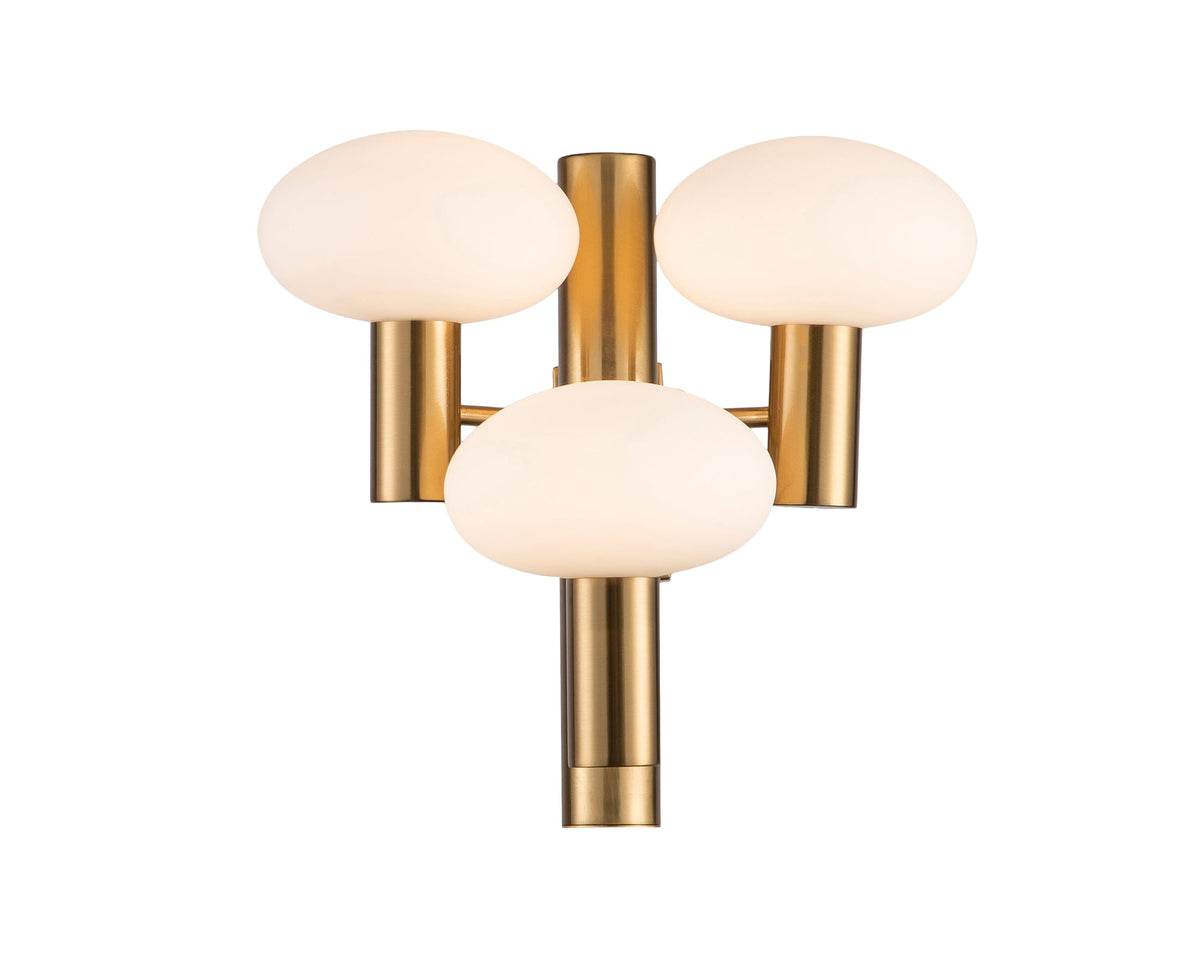 Eliseo Wall Lamp - White Glass, Brass Finish
