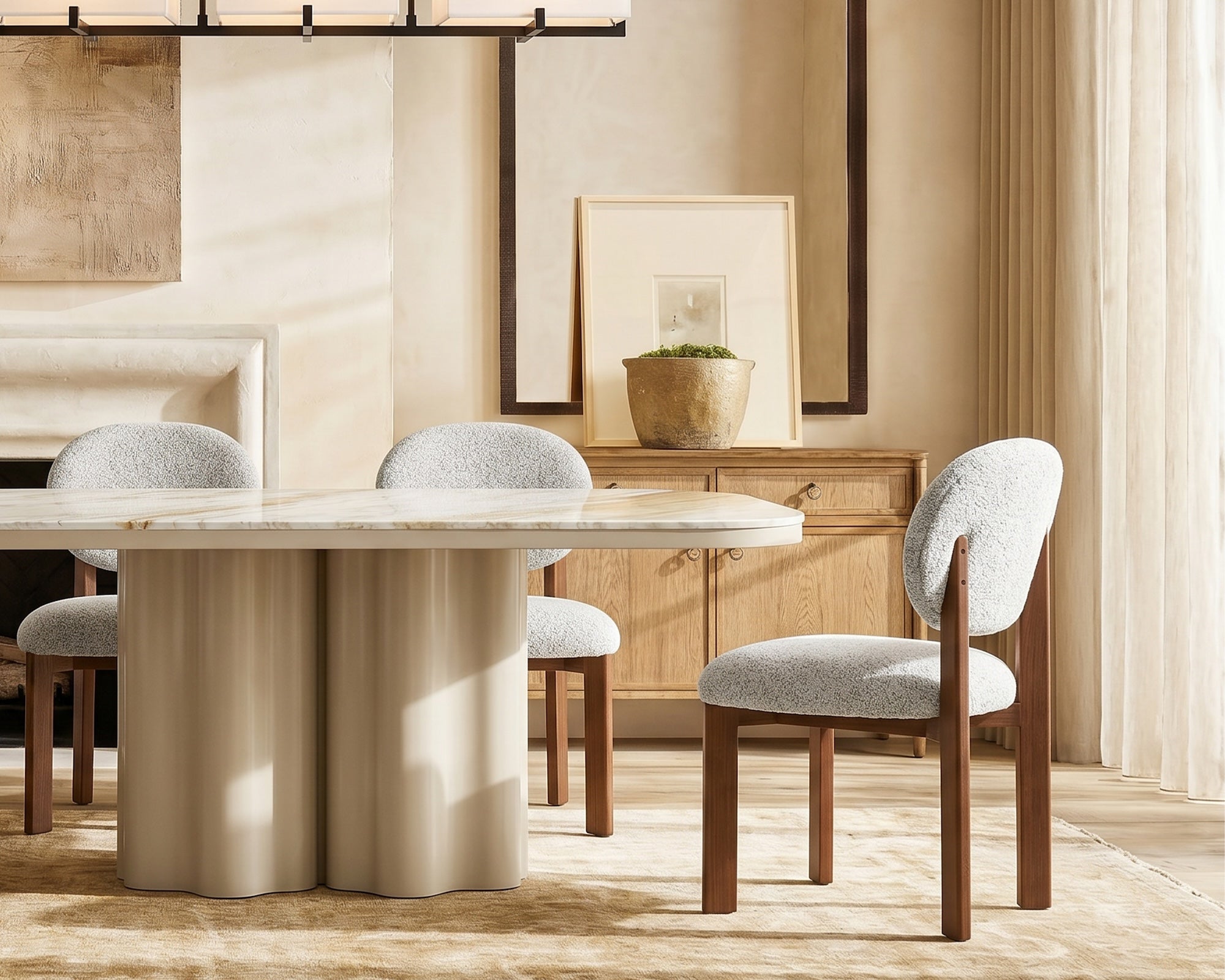 Orbit Dining Chair - Ripley Grav & Brushed Brown Wood