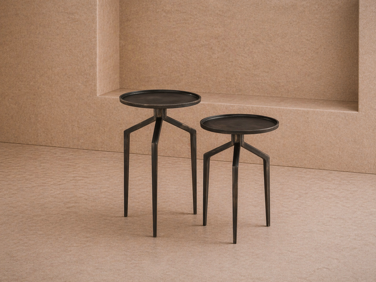 Spider Side Tables (set of 2) - Dark Bronze Metal