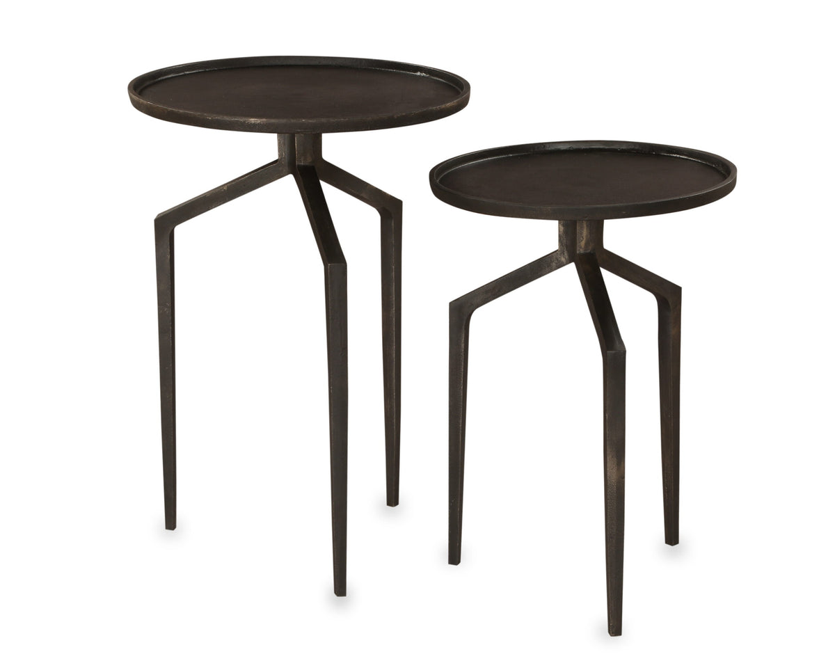 Spider Side Tables (set of 2) - Dark Bronze Metal