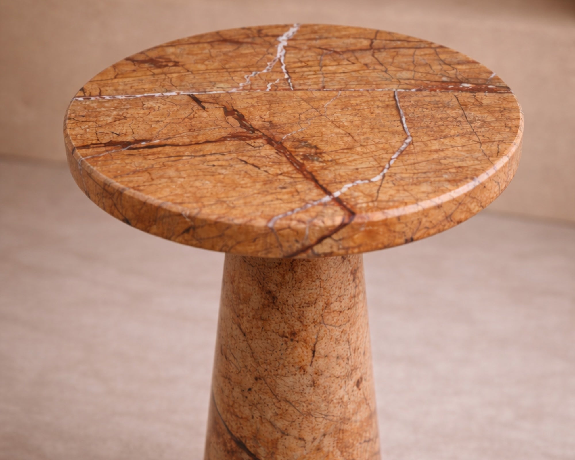Hermes Side Table - Brown Marble