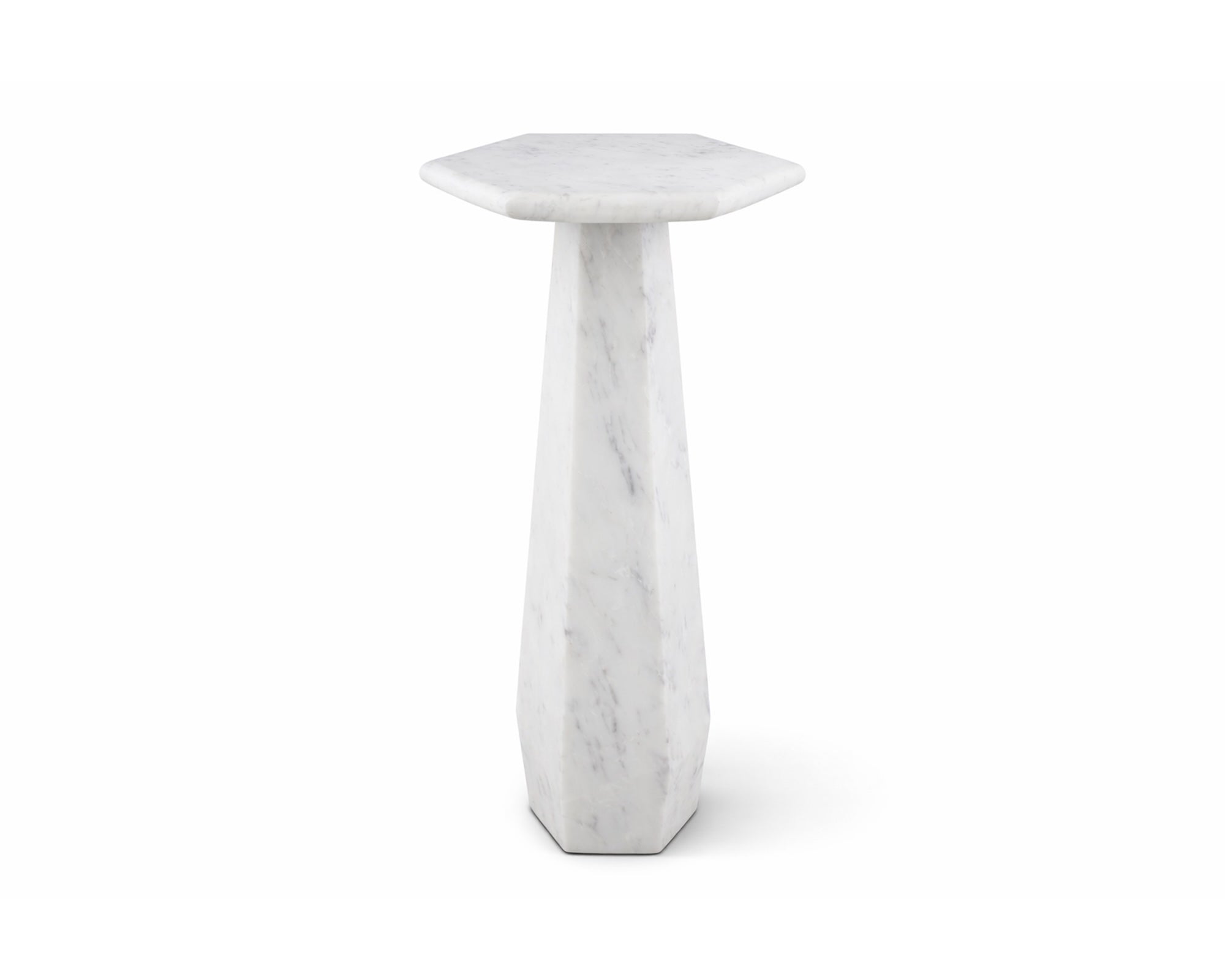 Hexagon Side Table - White Lady Marble