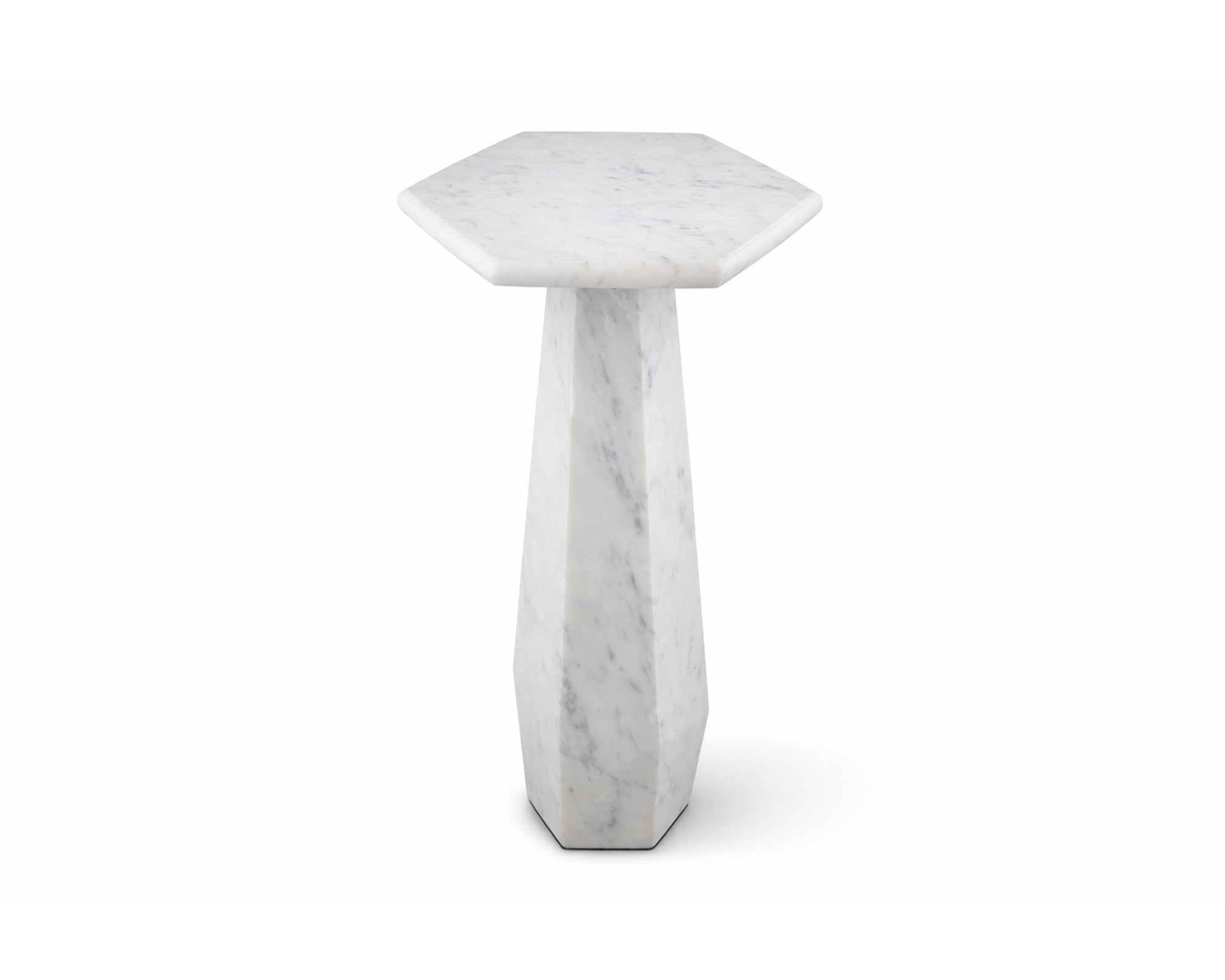 Hexagon Side Table - White Lady Marble