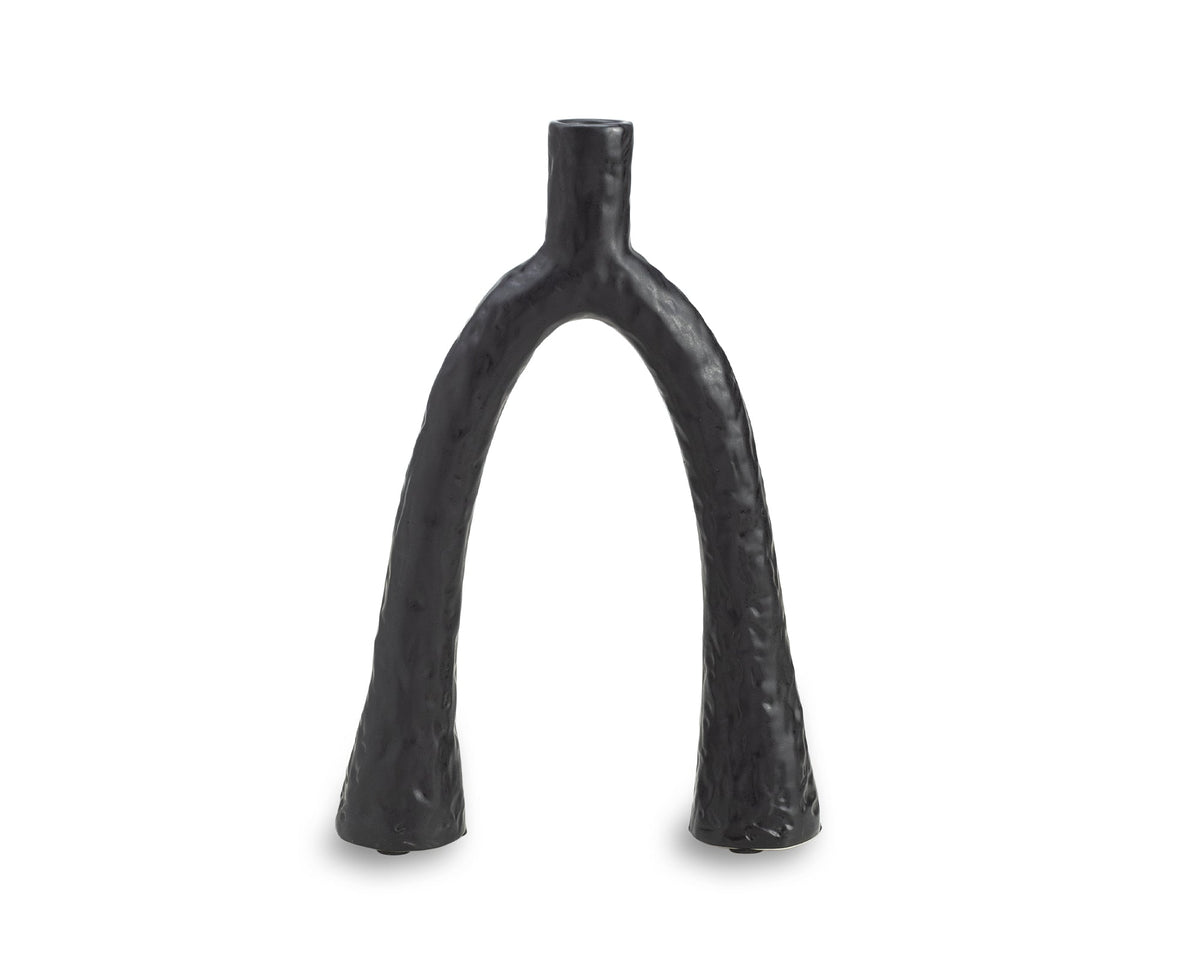 Zion Candle Holder - Black Ceramic