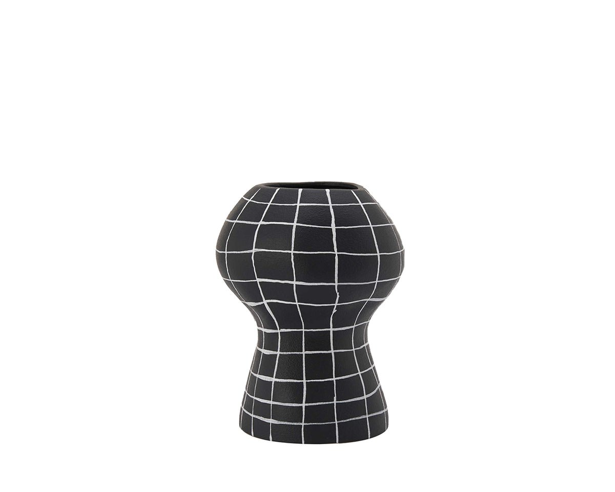 Lynton Small Vase - Black and White Ceramic