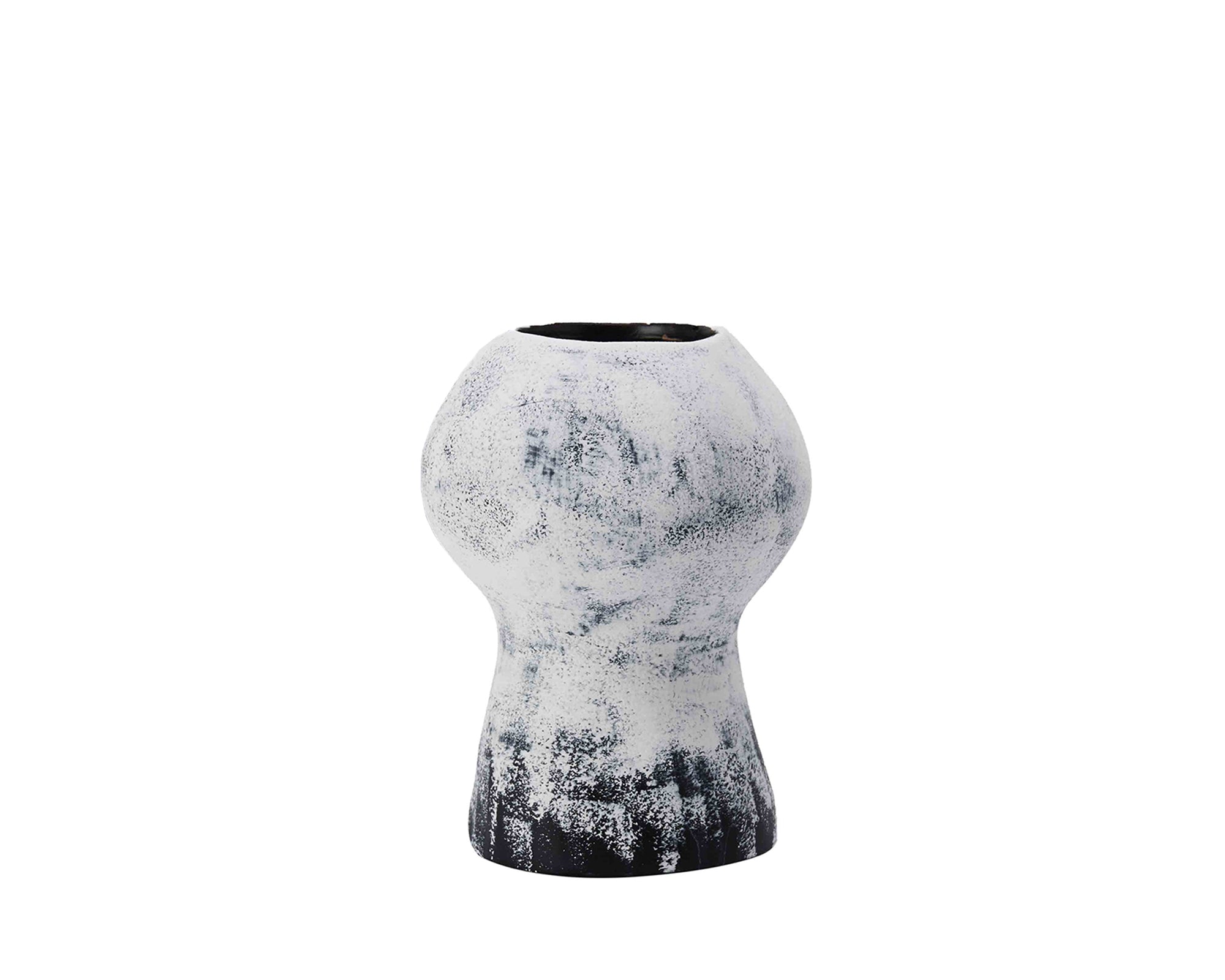 Lynton I Vase Small - Black and White Gradient