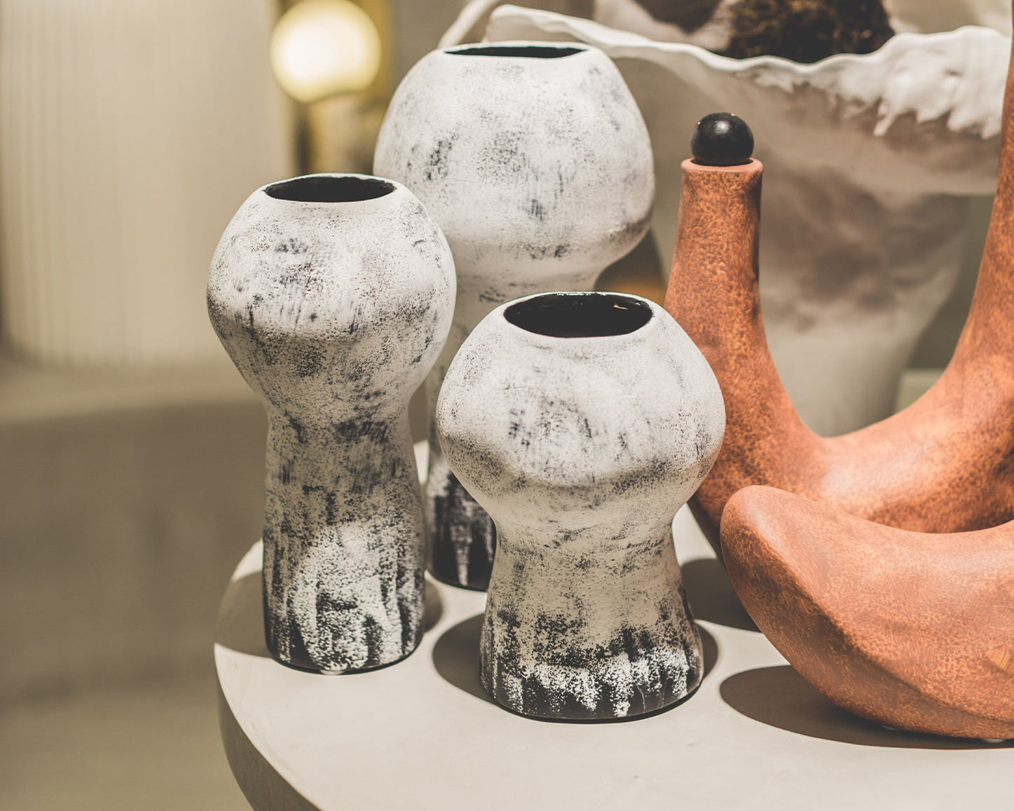 Lynton I Vase Small - Black and White Gradient