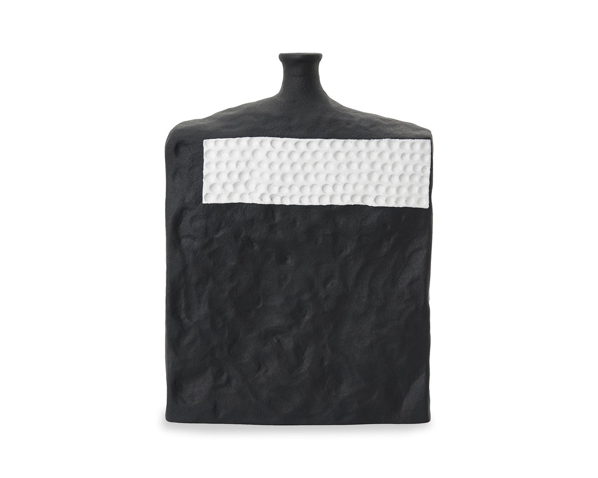 Lydros Ceramic Vase  -  Black/White