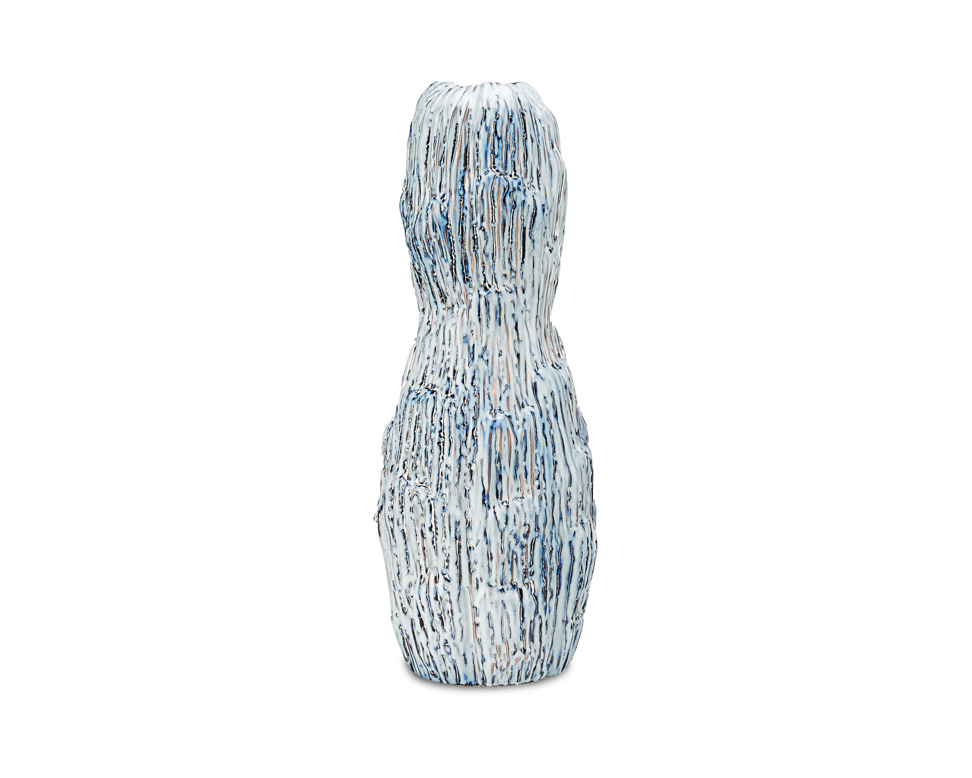 Lennon Large Ceramic Vase -  White and Blue