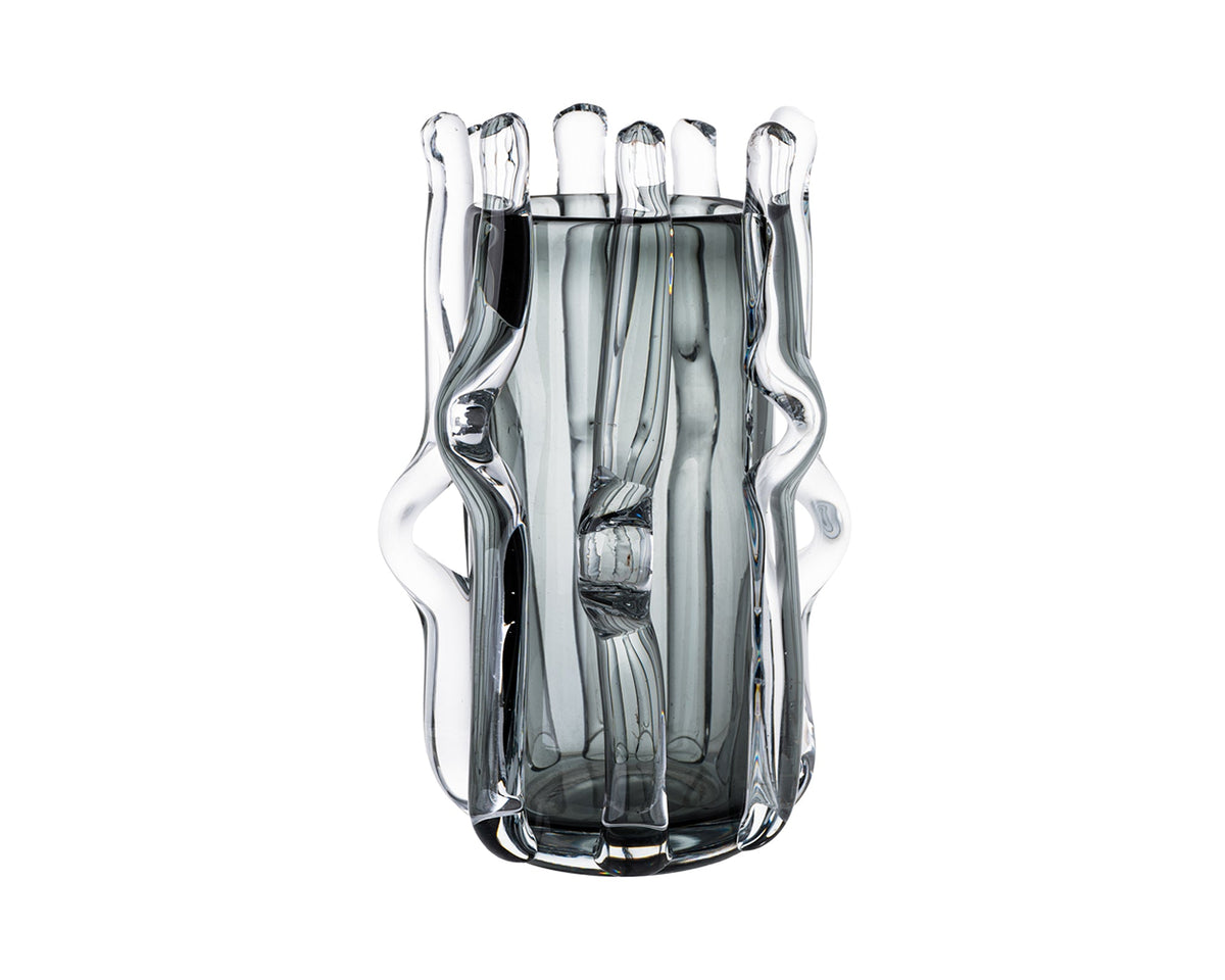 Aura Glass Vase Large  -  Grey