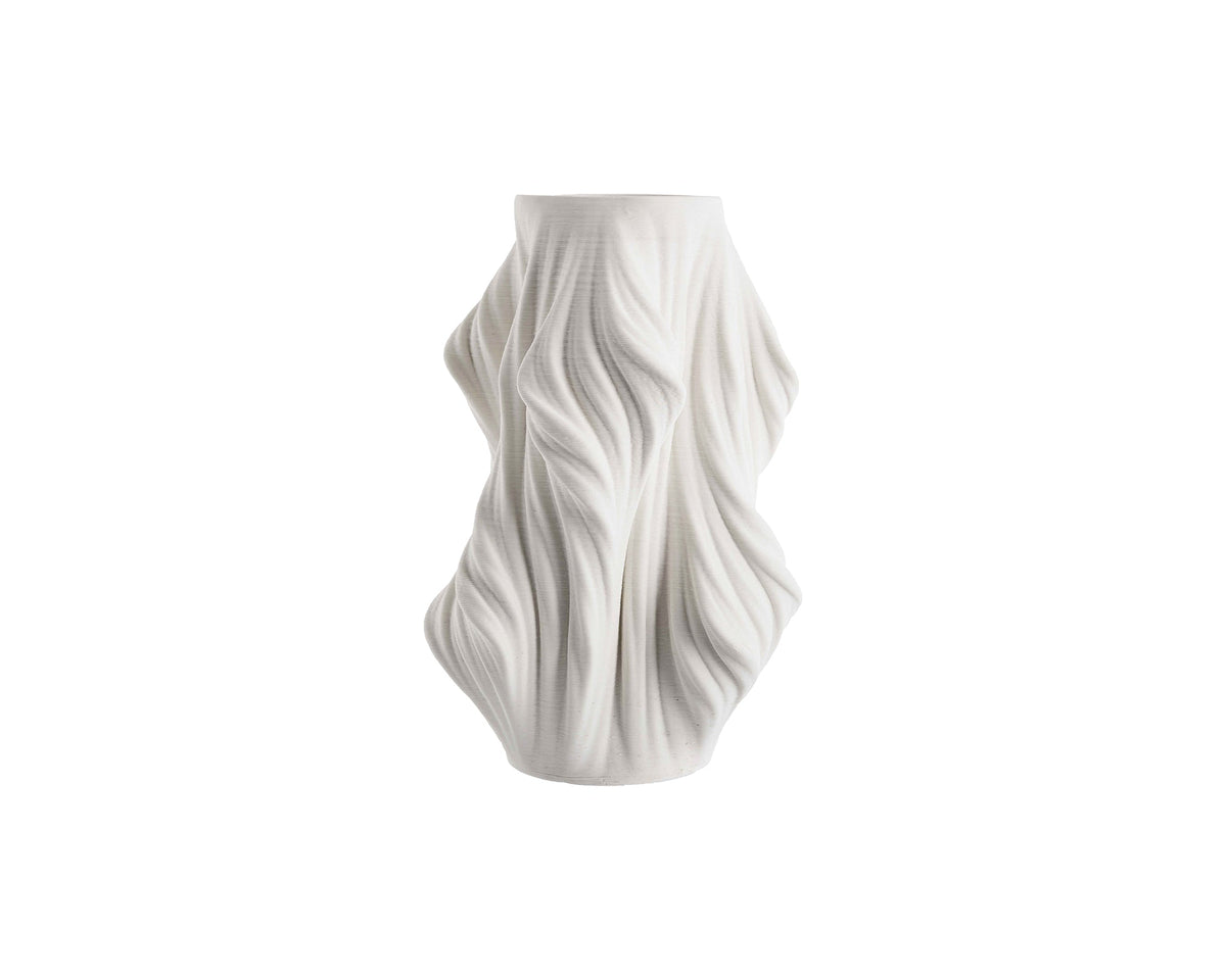 Waven Vase Small  -  White 3D Printed Ceramic