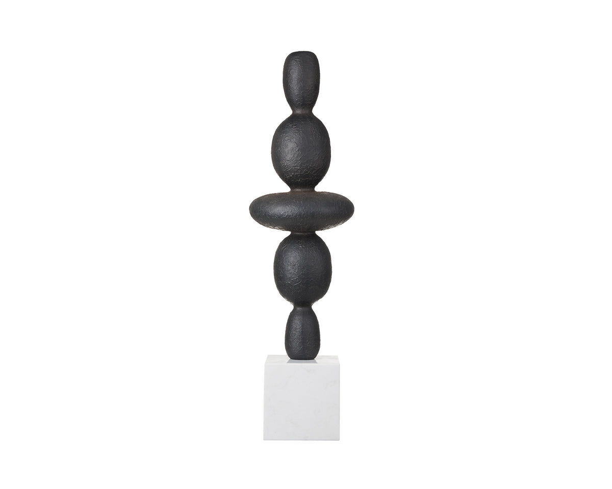Terra Lume Sculpture - Textured Charcoal Iron