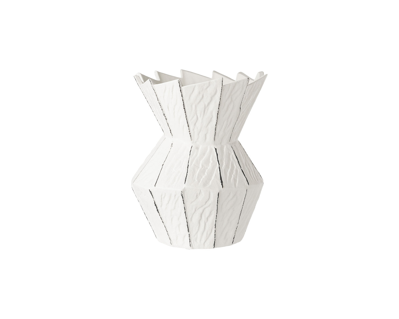 Cresta Vase - White Ceramic
