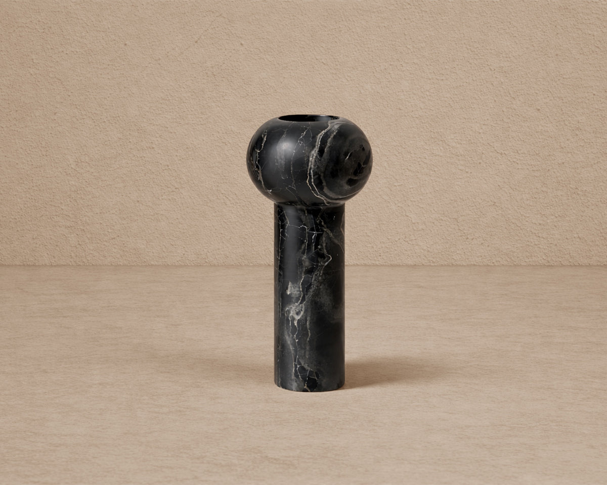Isadora Small Vase - Black Marble