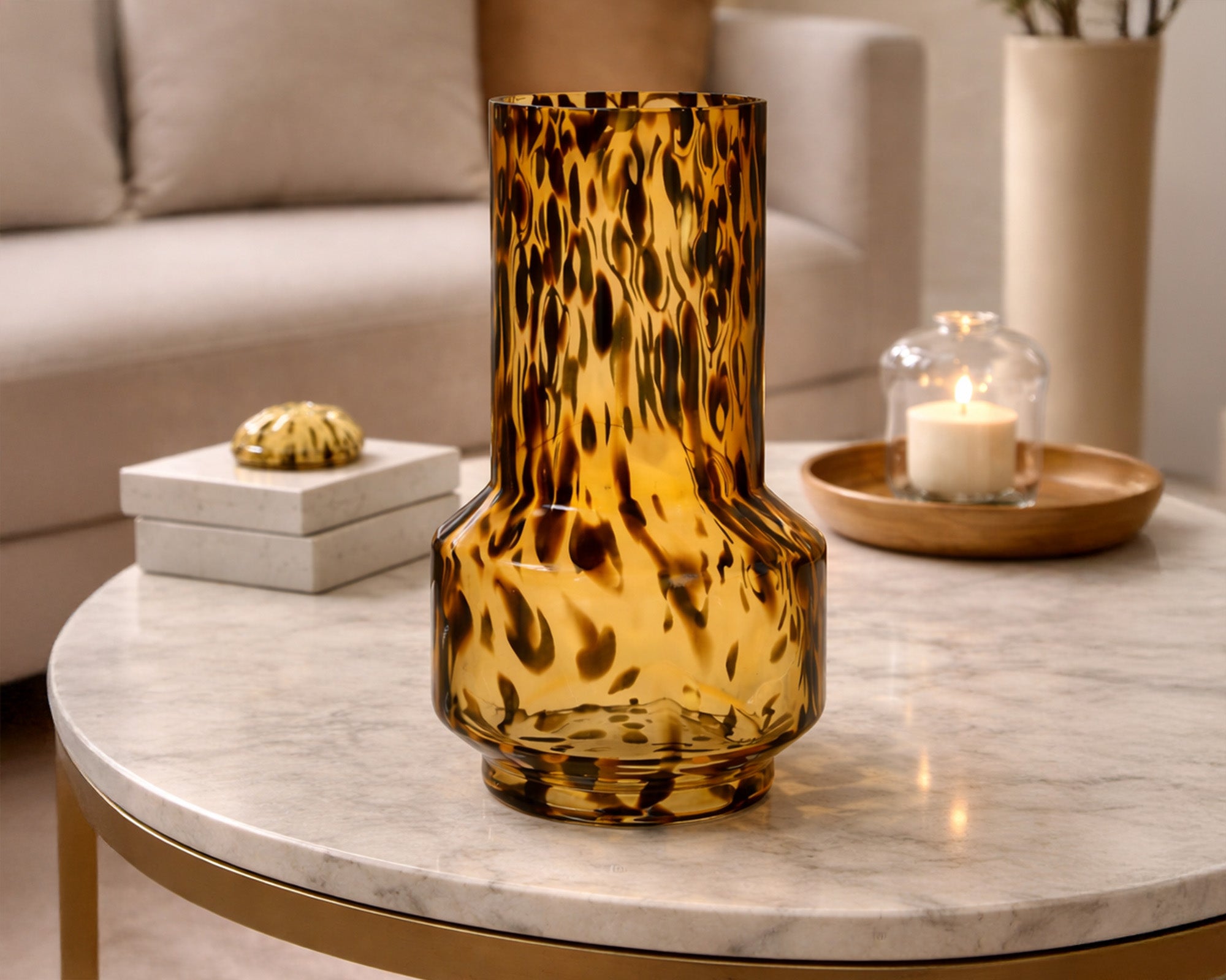 Artea Vase - Dark Amber Glass