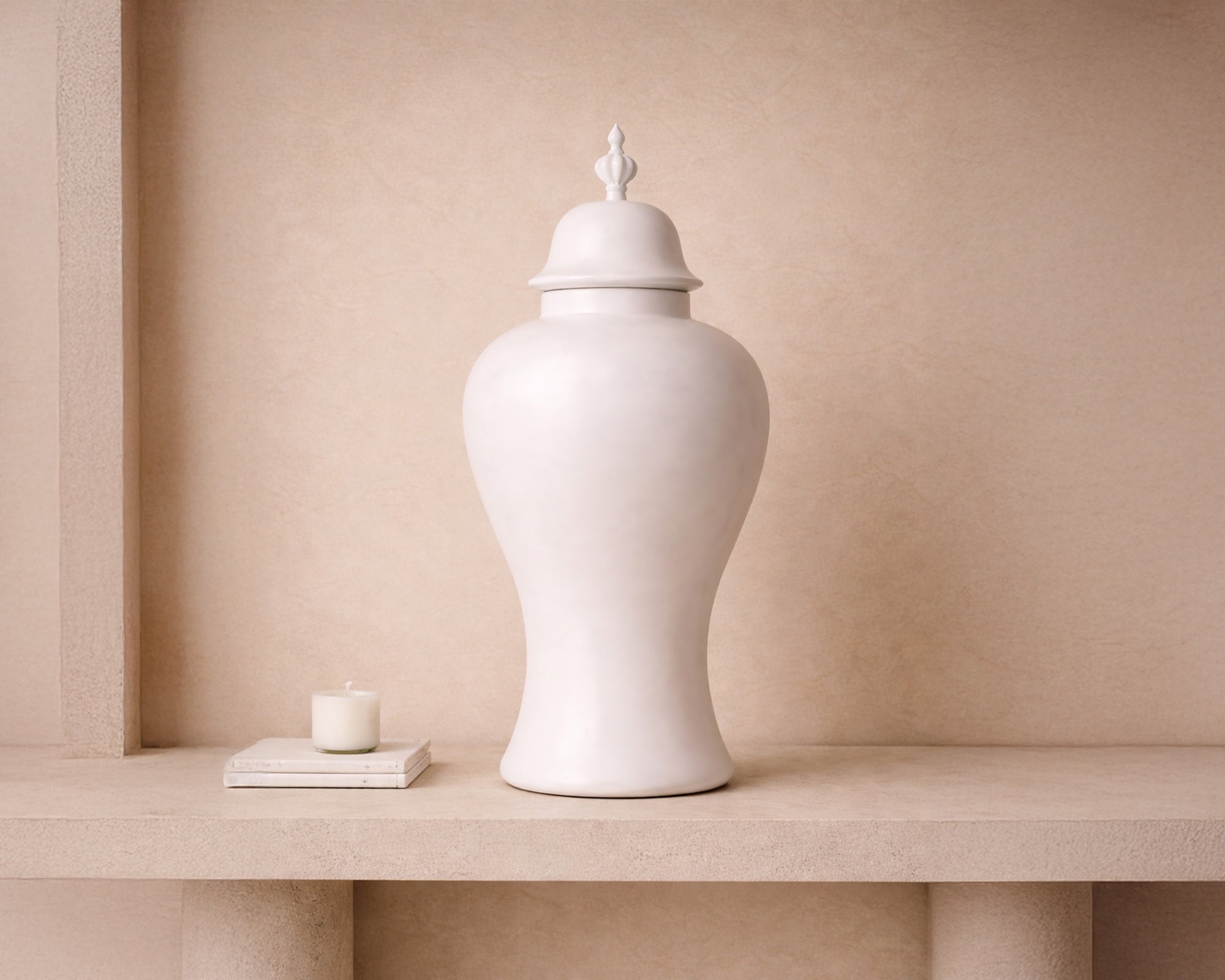 Thaleia Vase - White Satin Ceramic