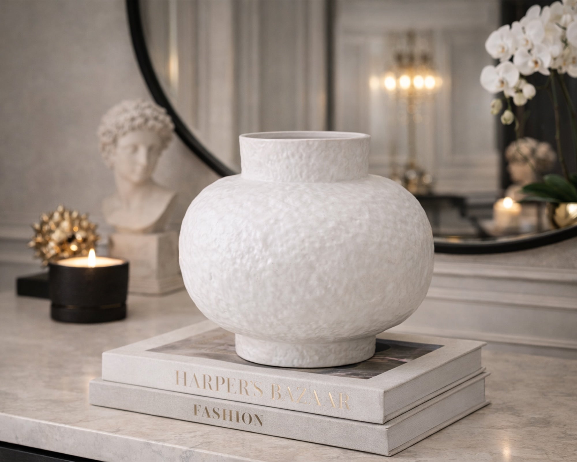Erosia Vase - White Ceramic