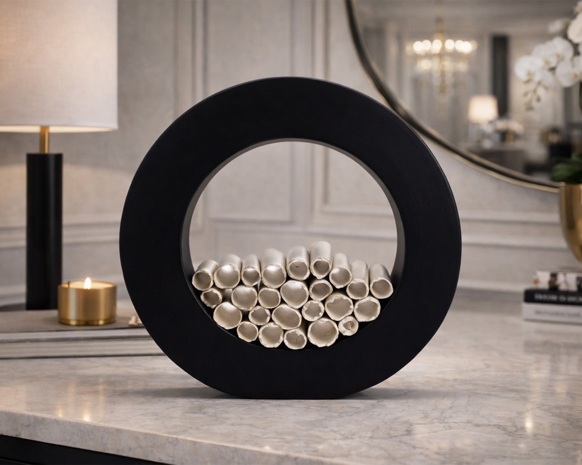 Nerossa Sculpture - Chalky Ivory Ceramic