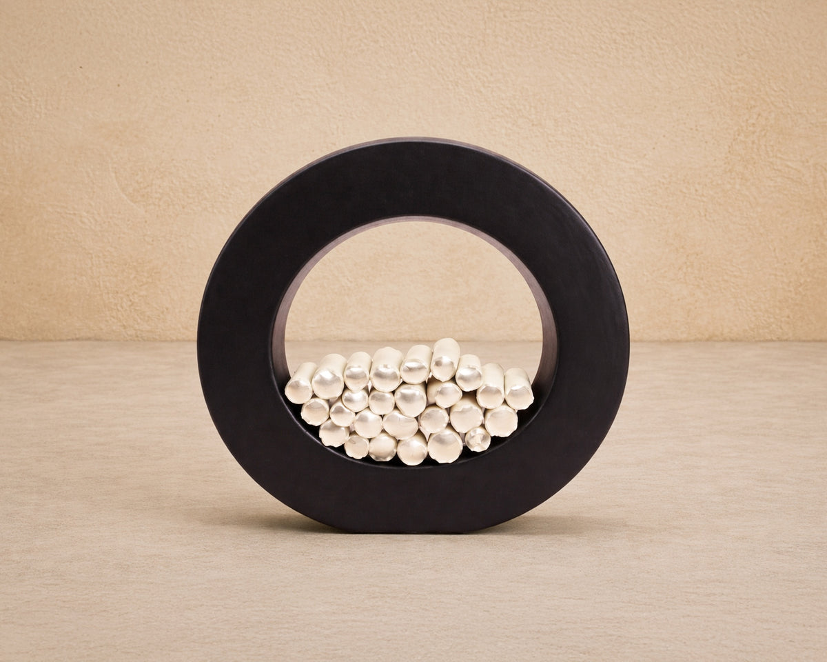 Nerossa Sculpture - Chalky Ivory Ceramic