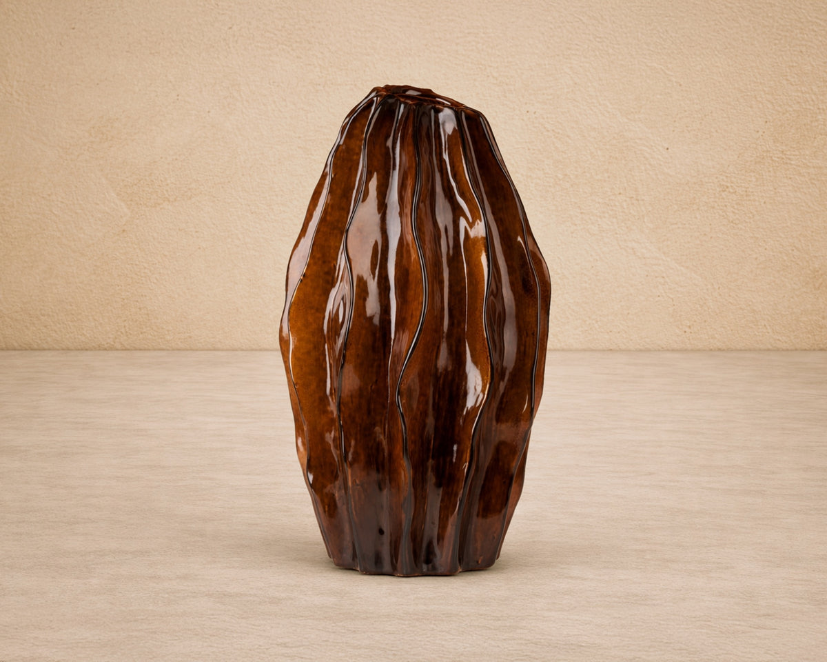 Taviano Sculpture - Dark Caramel Glass