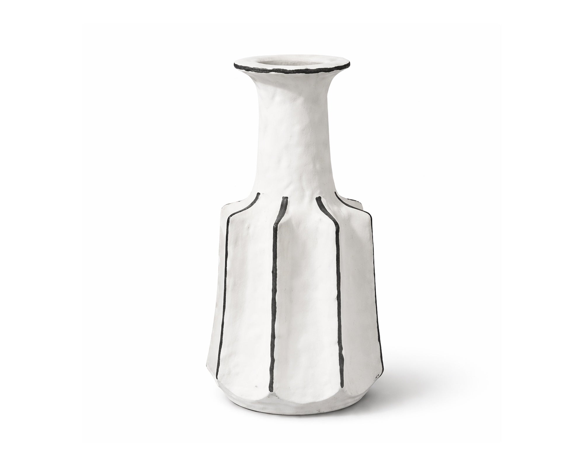 Corvessa Sculpture - White/Black Ceramic