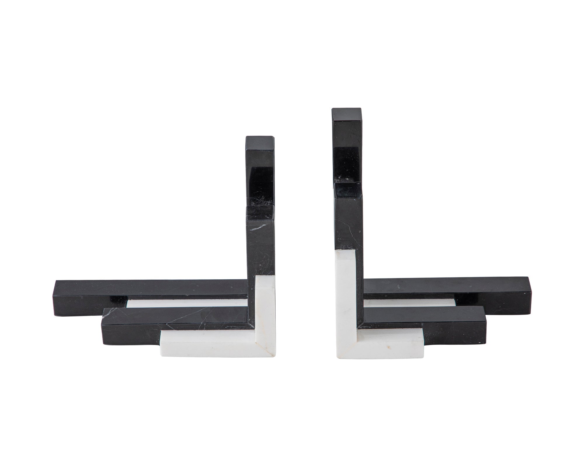 Tamo Bookend - White and Black Marble