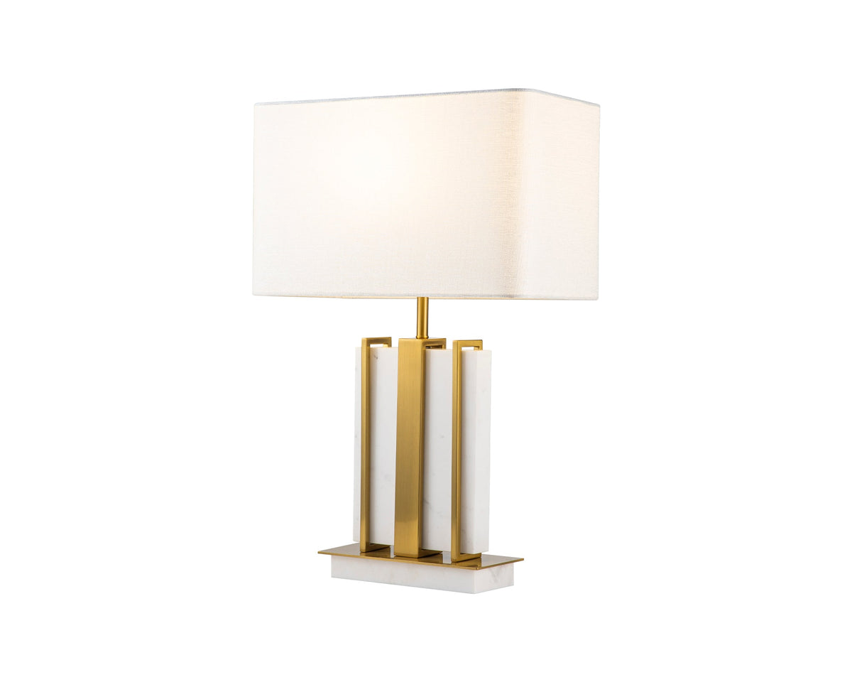 Vedra Table Lamp - White Marble and Brushed Brass
