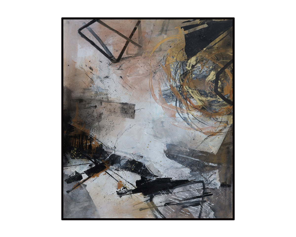 Portoro Oil Painting - Black, Brown and Gold