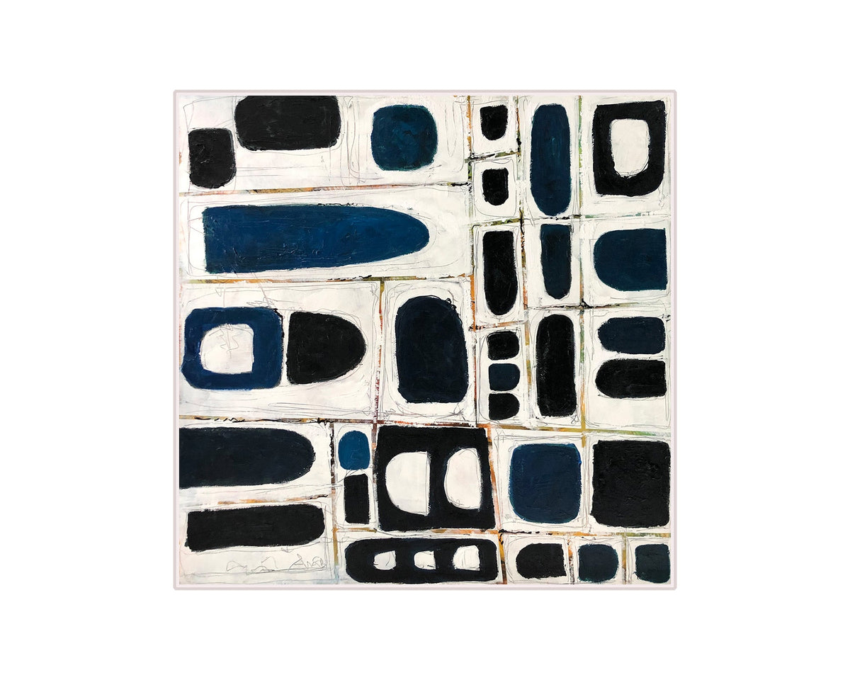 Nyla Oil Painting - Blue and Black