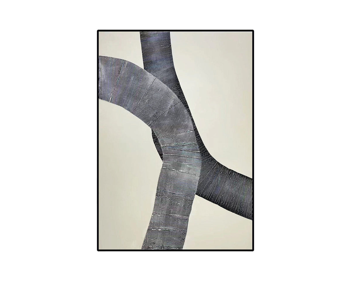 Mind Maze Oil Painting  -  Grey and Cream