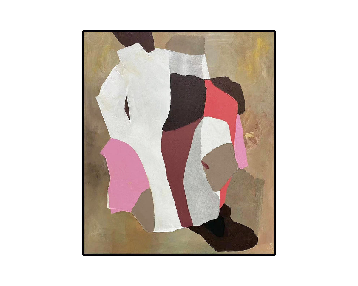 Layers of Light Oil Painting  -  Earthy Terracota and Pink