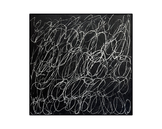 Rhythm of Silence Oil Painting  -  Black and White