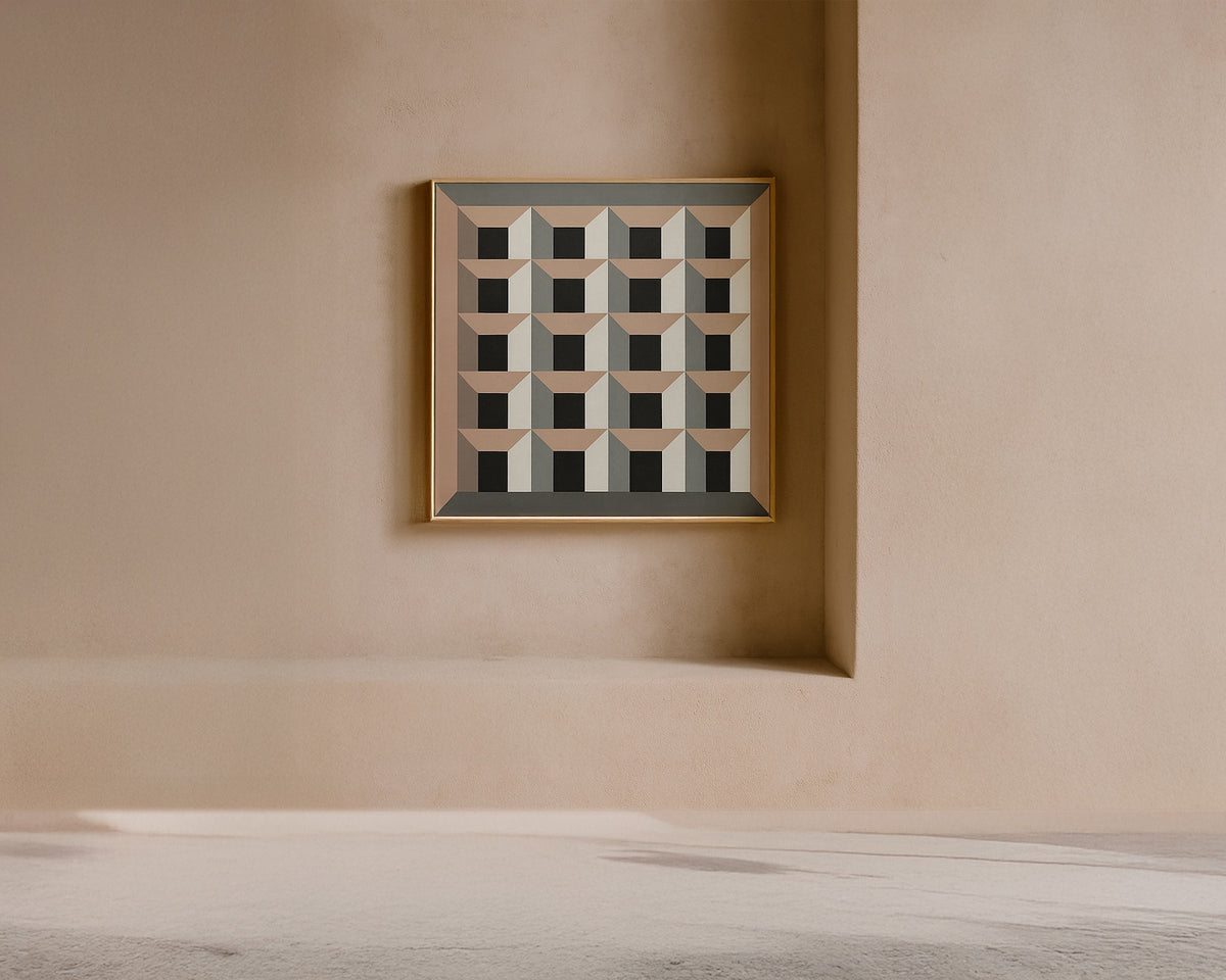 Cipher Oil Painting - Hand Painted/Wood Frame