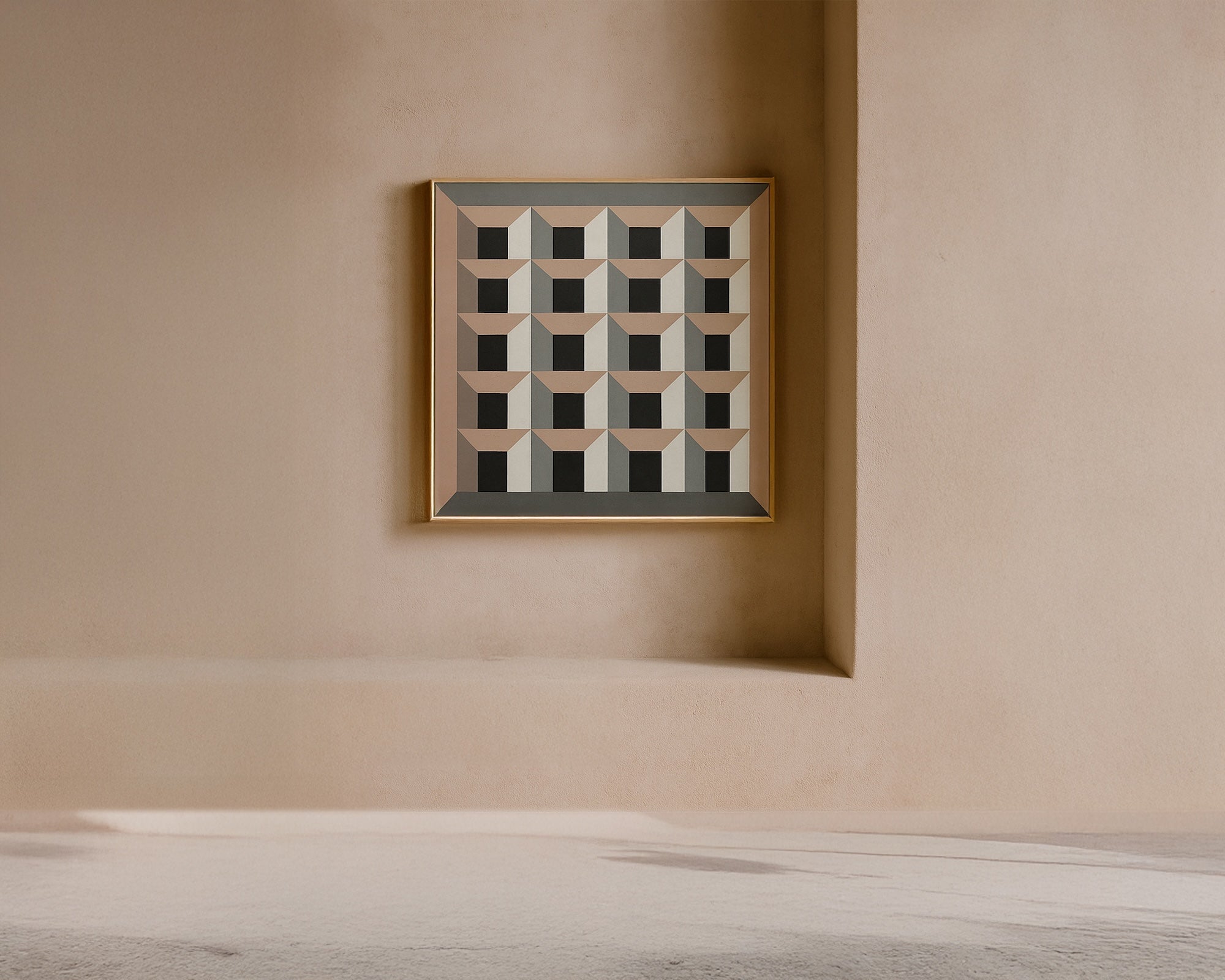 Cipher Oil Painting - Hand Painted/Wood Frame