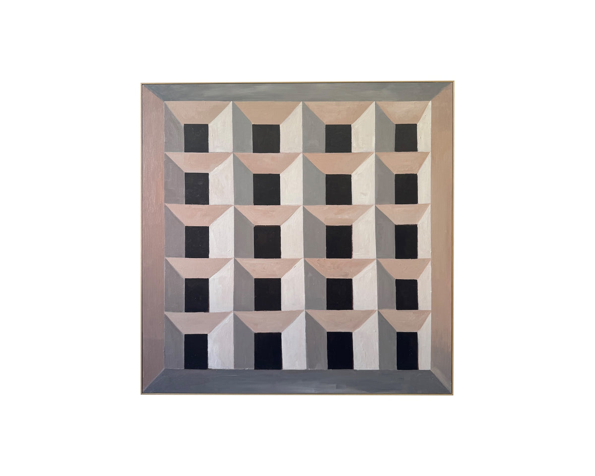 Cipher Oil Painting - Hand Painted/Wood Frame