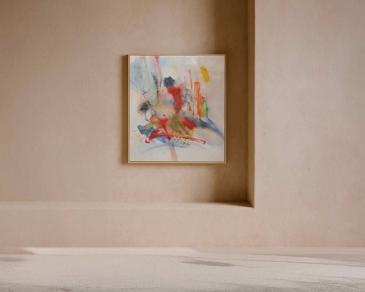 Rhapsody Oil Painting - Hand Painted/White Wood Frame