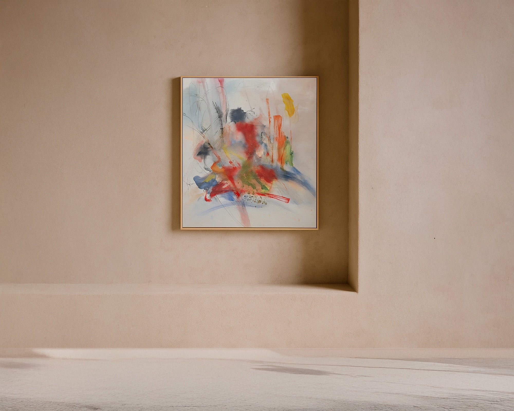 Rhapsody Oil Painting - Hand Painted/White Wood Frame