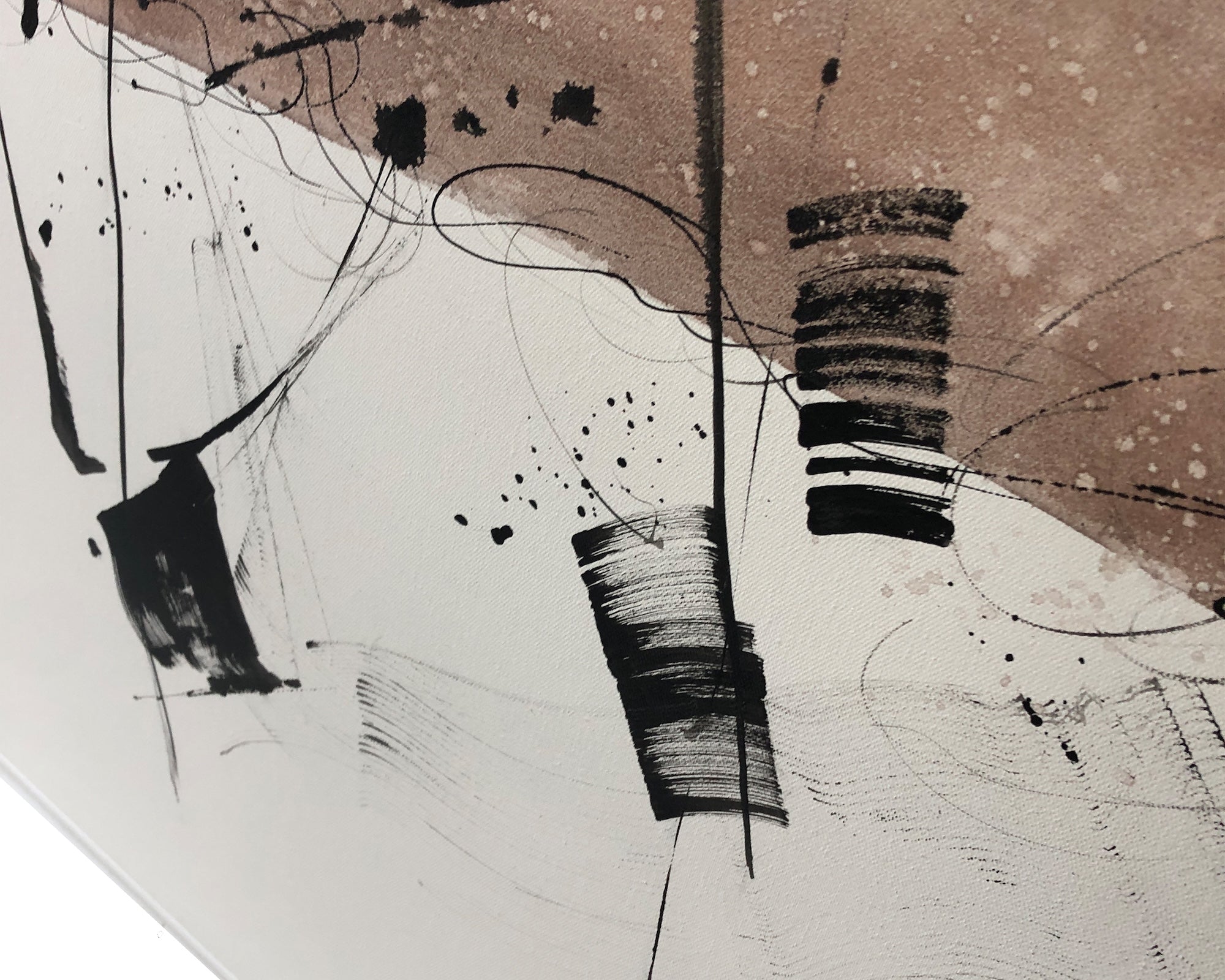 Monochord Oil Painting - Hand Painted/White Wood Frame