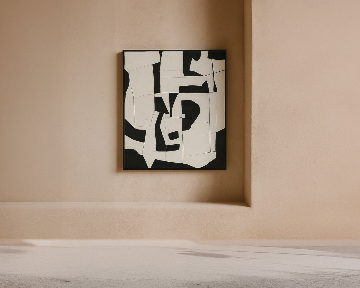 Parallax Oil Painting -  Hand Painted/Black Wood Frame